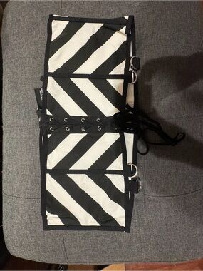 Killstar- New- Black and White Diagonal Stripe Corset Belt